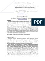 Teachers' and Students' Attitudes and Perceptions Towards People With Disabilities: A Review of The Literature