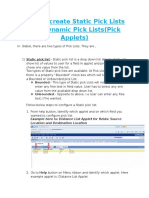 How To Create Static Pick Lists and Dynamic Pick Lists (Pick Applets)