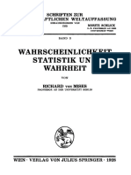 R. - Von - Mises - Wahrscheinlichkeit Statistic Und Wahrheit (1928)