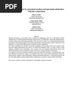 Parenting Support by Preschool Teachers and Parental Satisfaction With The Cooperation