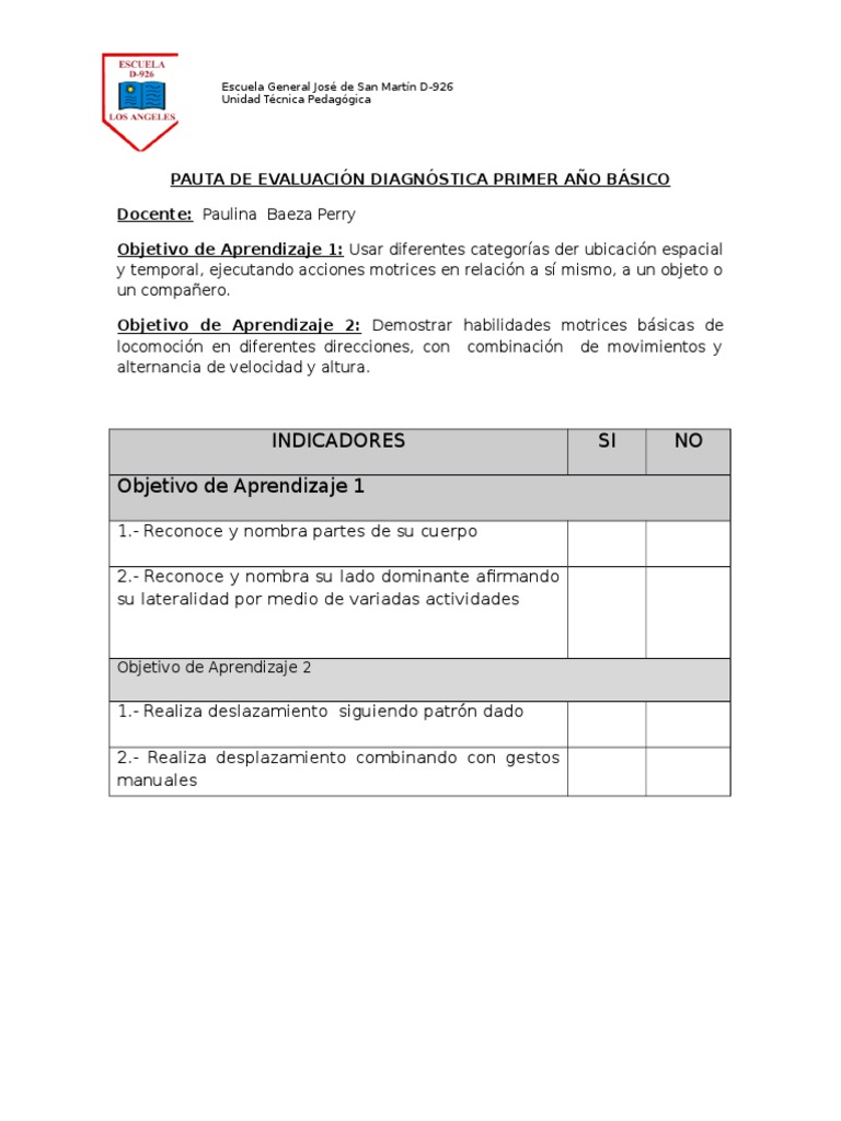 PAUTA DE EVALUACIÓN DIAGNÓSTICA EDUCACION FISICA.docx
