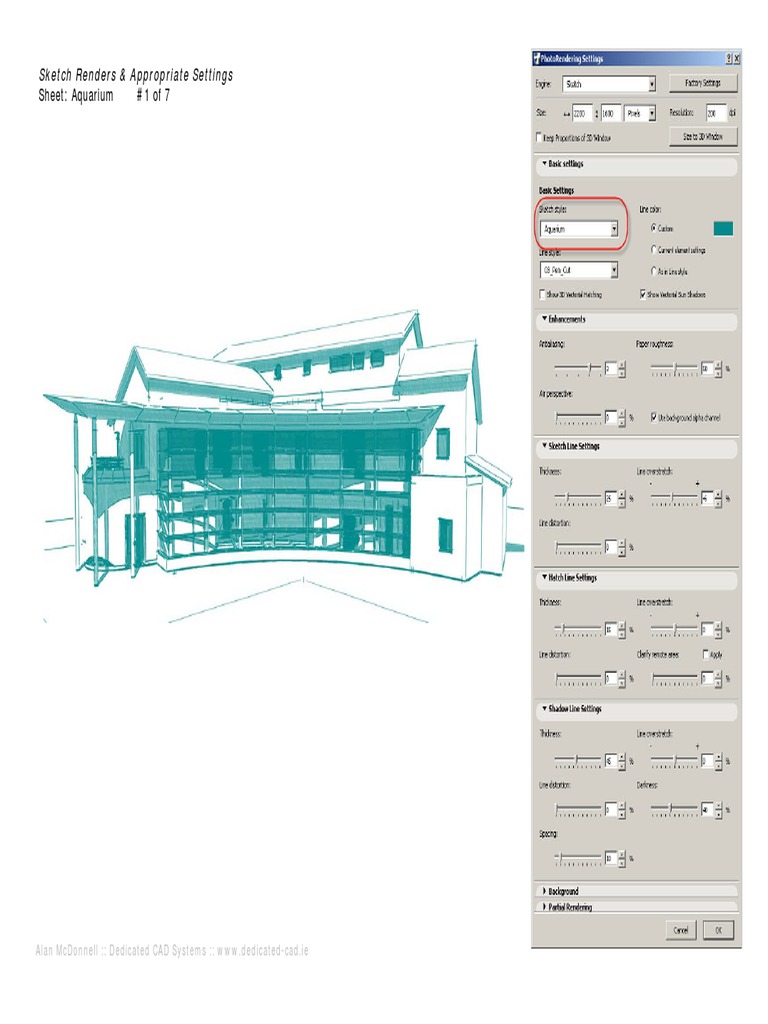 ArchiCAD Sketch Render Settings Guide | PDF | Art | Computers