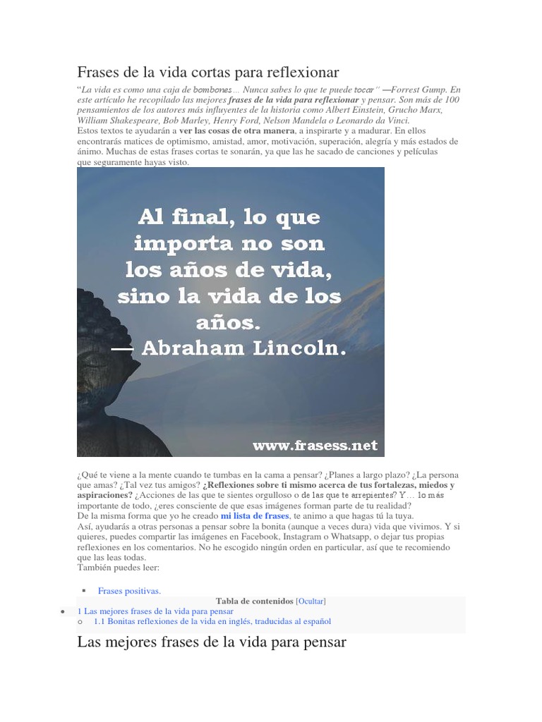 Frases Breves para Reflexionar | PDF, image size:768x1024