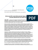 Informe de EIA Revela Deforestación Ilegal en La Amazonía Peruana Plantaciones de Palma Aceitera