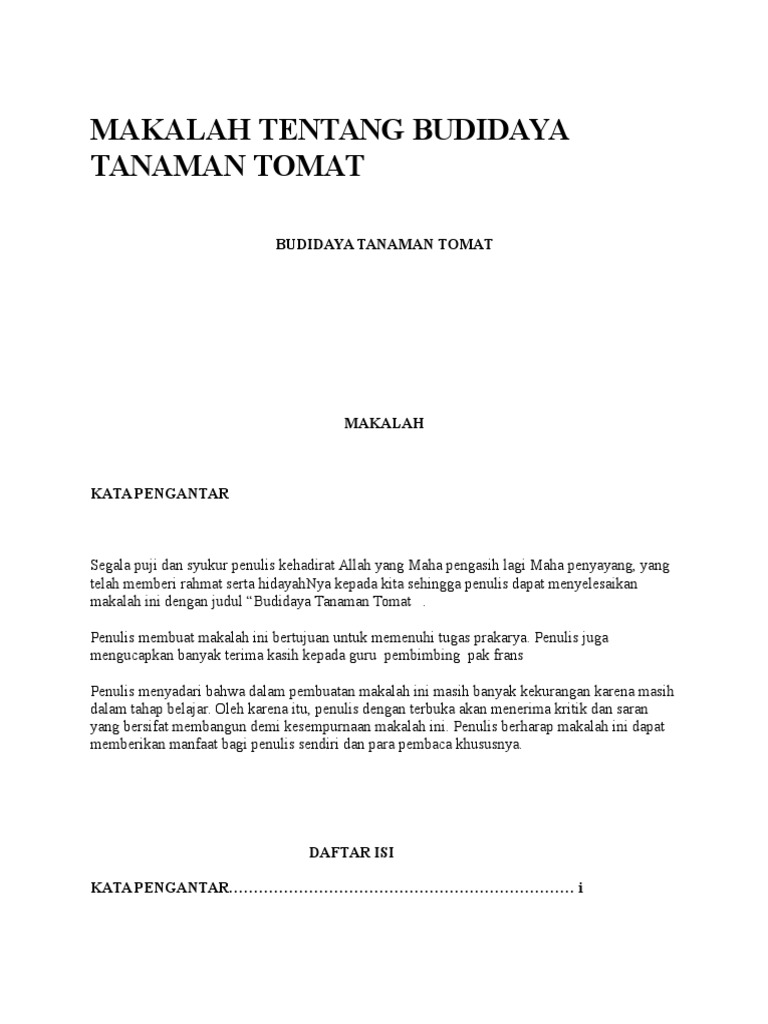 Makalah Tentang Budidaya Tanaman