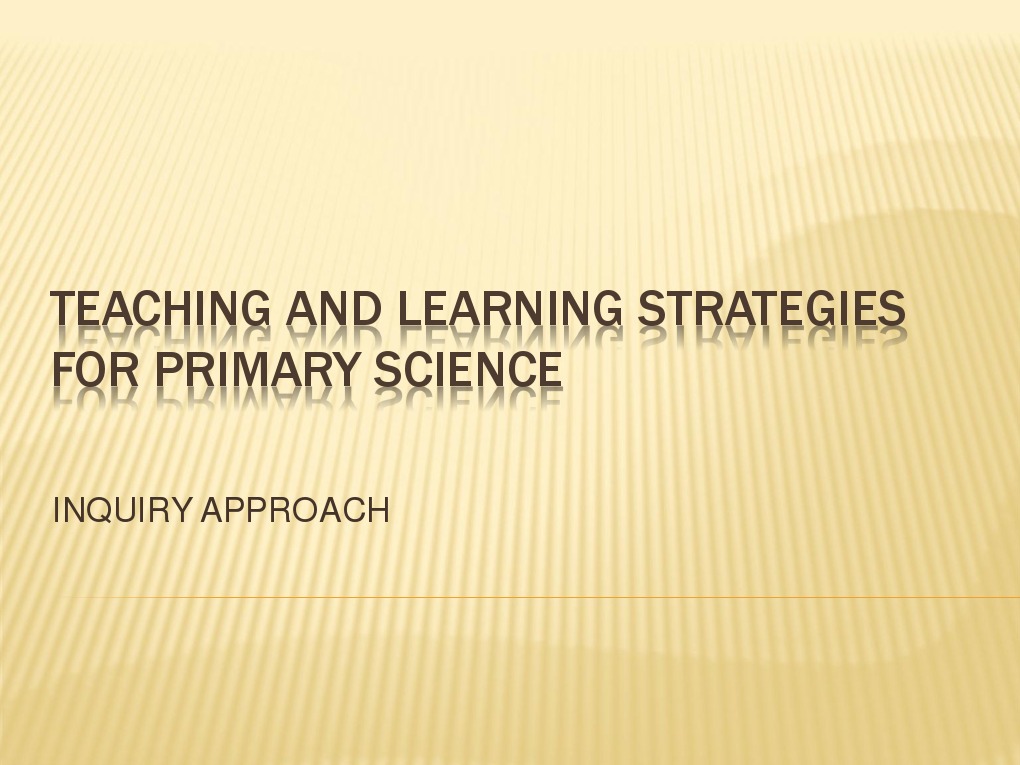 Inquiry-Based Strategies in Primary Science | PDF | Inquiry ...