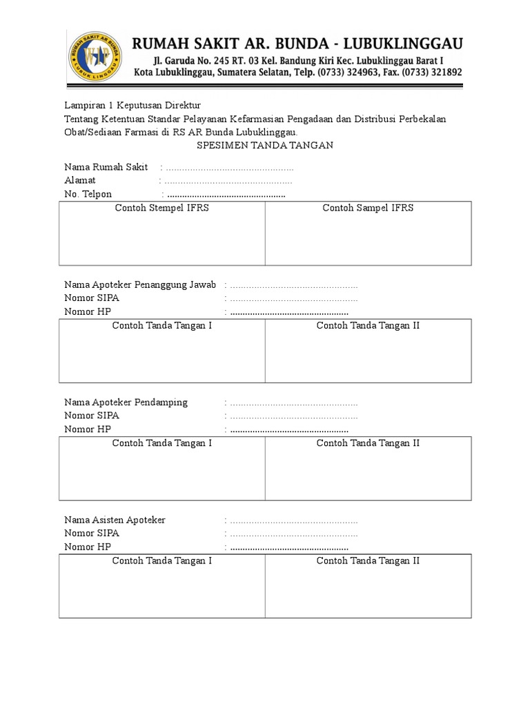 Lampiran Spesimen TTD | PDF