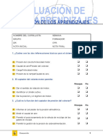 Evaluación aprendizajes motor diesel