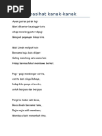 Pantun Nasihat Kanak