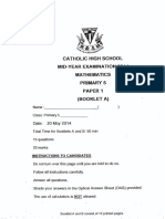 P5 Maths SA1 2014 Catholic High PDF