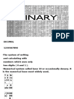 the DECIMAL and Binary