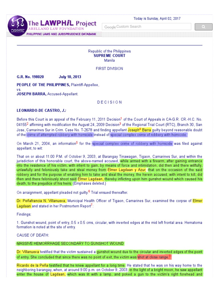 Attempted Robbery with Homicide Case | PDF | Robbery | Homicide