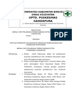 Pemantau Pelaksanaan Prosedur Pemeliharaan Dan Sterilisasi Instrument