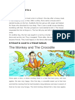 The Monkey and The Crocodile: A Friend in Need Is A Friend Indeed