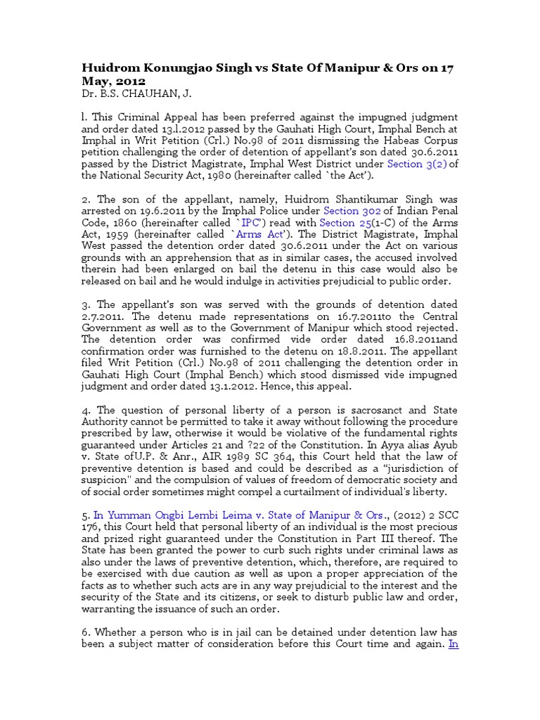 Preventive Detention 1 Pdf Remand Detention Bail