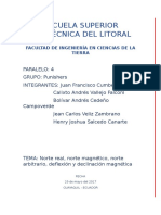 Tarea 2 Norte Real, Norte Magnético, Norte Arbitrario, Deflexión y Declinación Magnética