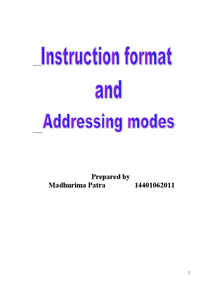 Instruction Formats and Addressing Modes | PDF | Computer Programming ...