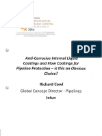 Anti Corrosive Internal Liquid Coatings and Flow Coatings For Pipeline Protection