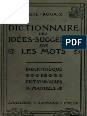 Les Mots de La Langue Française Groupés D'après Le Sens PDF, PDF