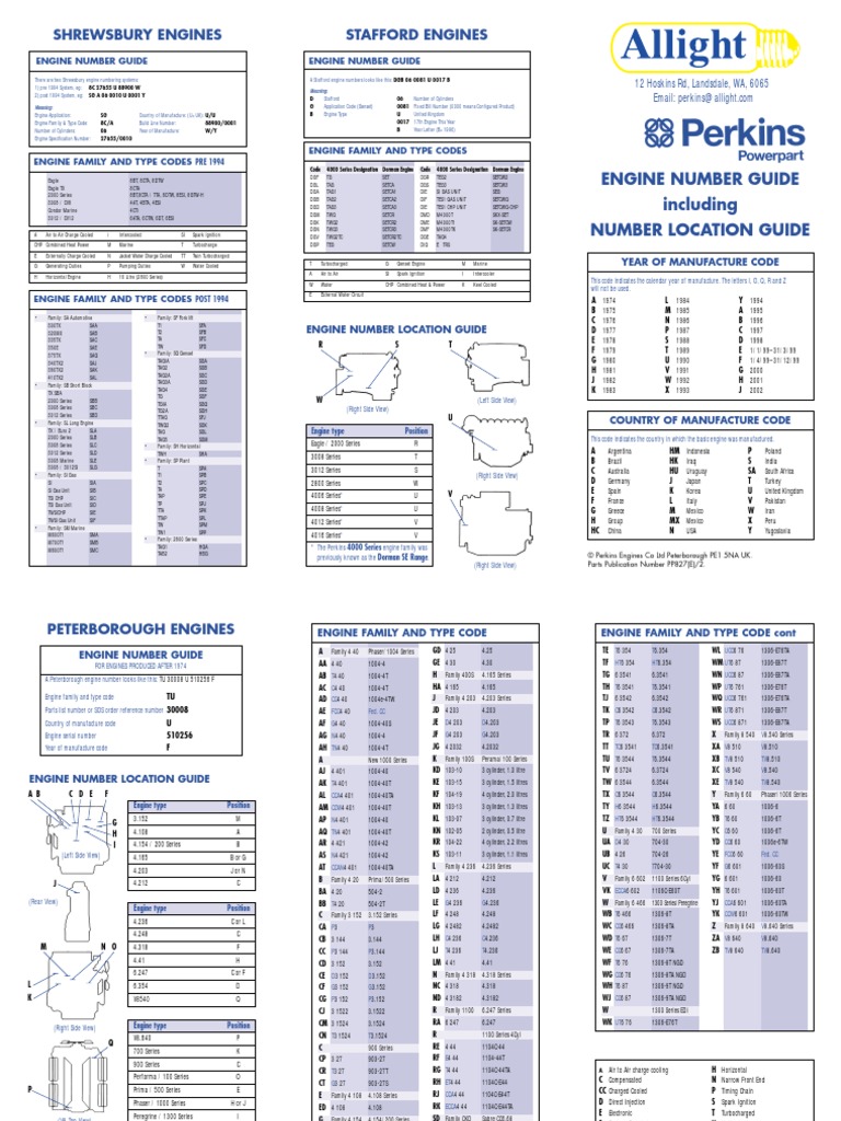 Perkins Engines Numbers Guide Leisure Technology (General)
