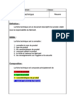 la fiche technique