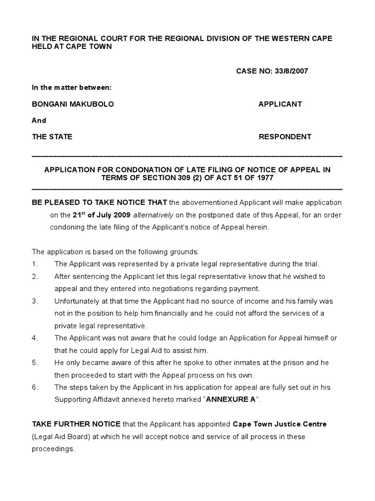 Appeal Condonation PDF Prosecutor Virtue