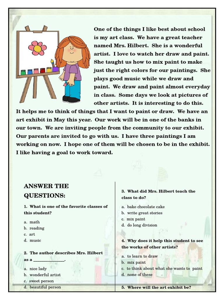 Reading Comprehension For Beginner and Elementary Students 5 | PDF