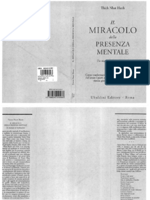 Il miracolo della presenza mentale. Un manuale di meditazione - Nhat Hanh,  Thich: 9788834010488 - AbeBooks