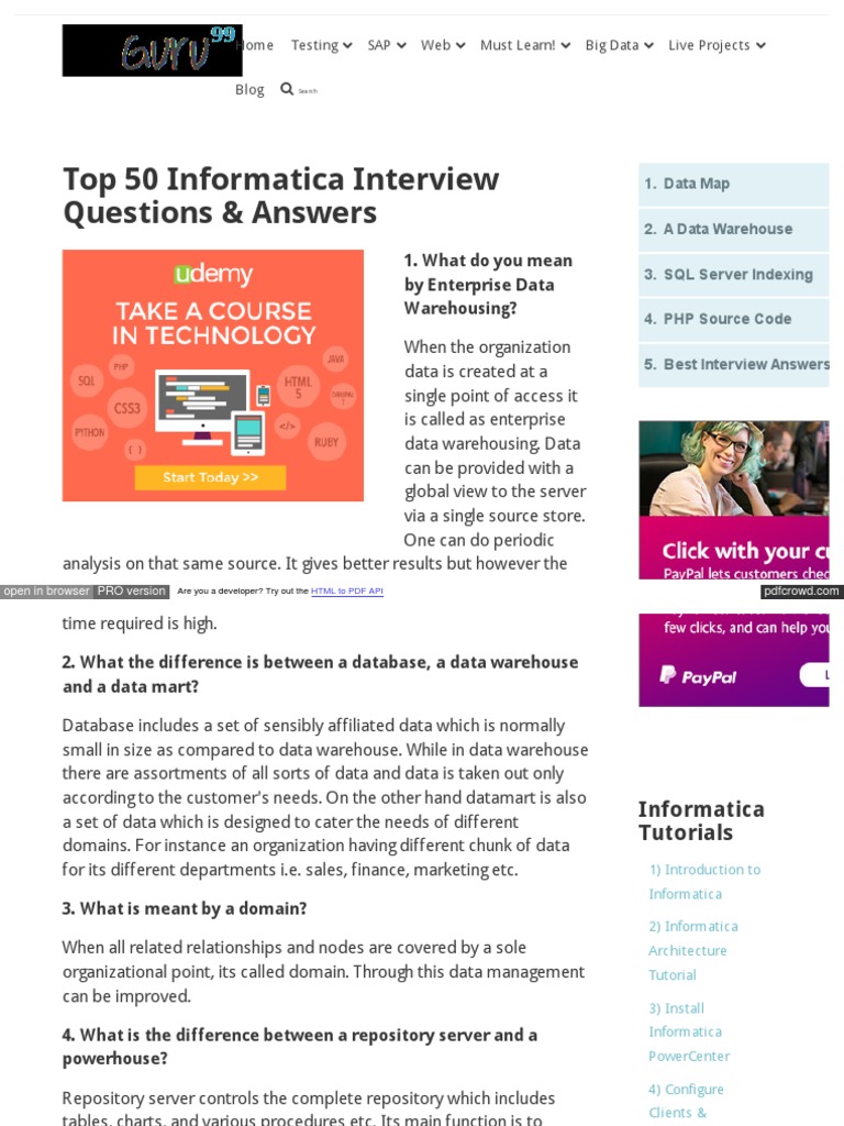 WWW Guru99 Com Informatica Interview Questions HTML PDF Data