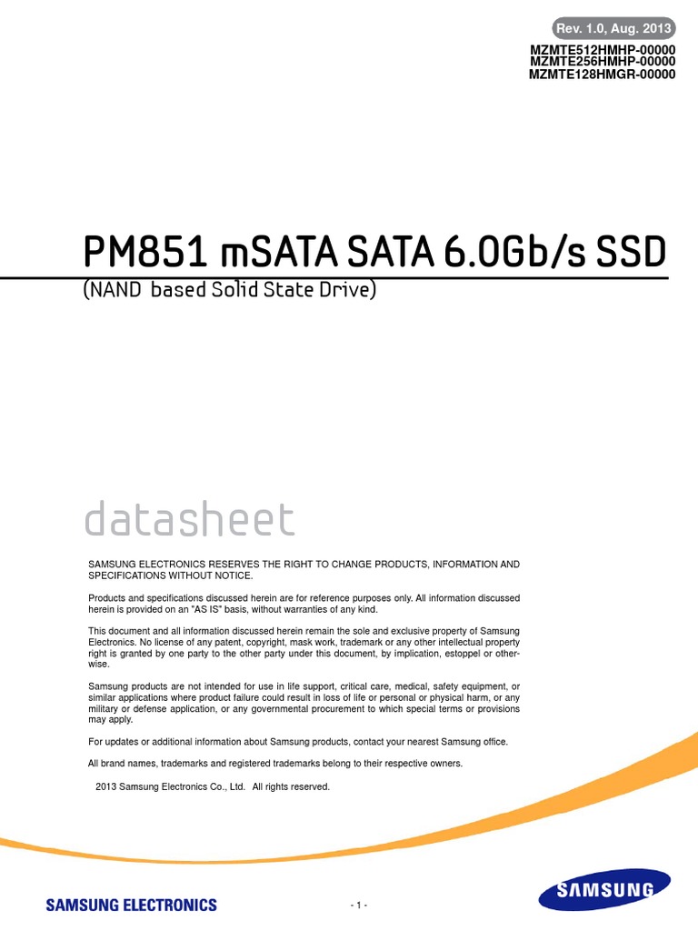 Pm851 msata shop