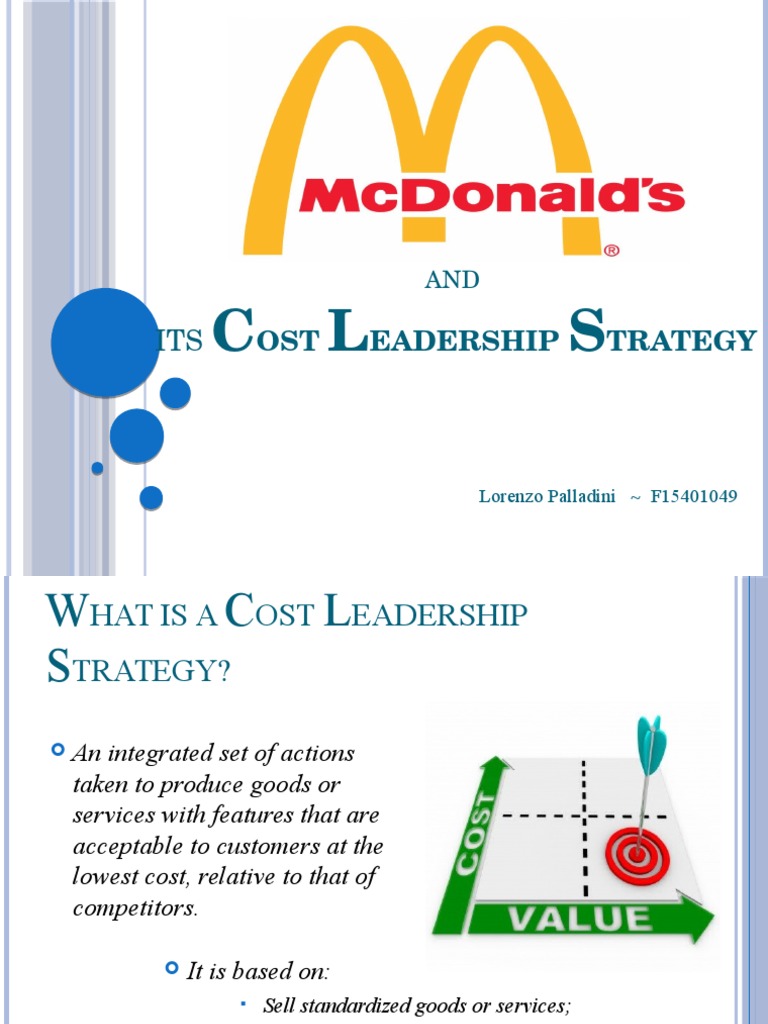McDonald's Cost Leadership Strategy Mc Donald's Leadership