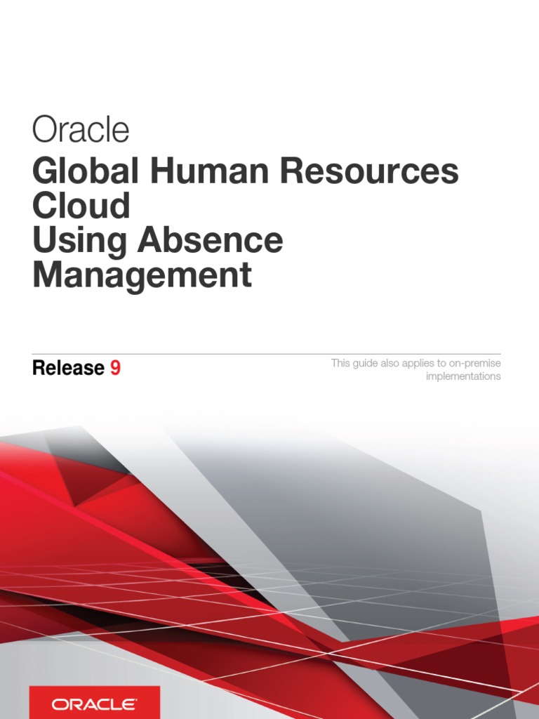 Global Human Resources Cloud Using Absence Management PDF Oracle