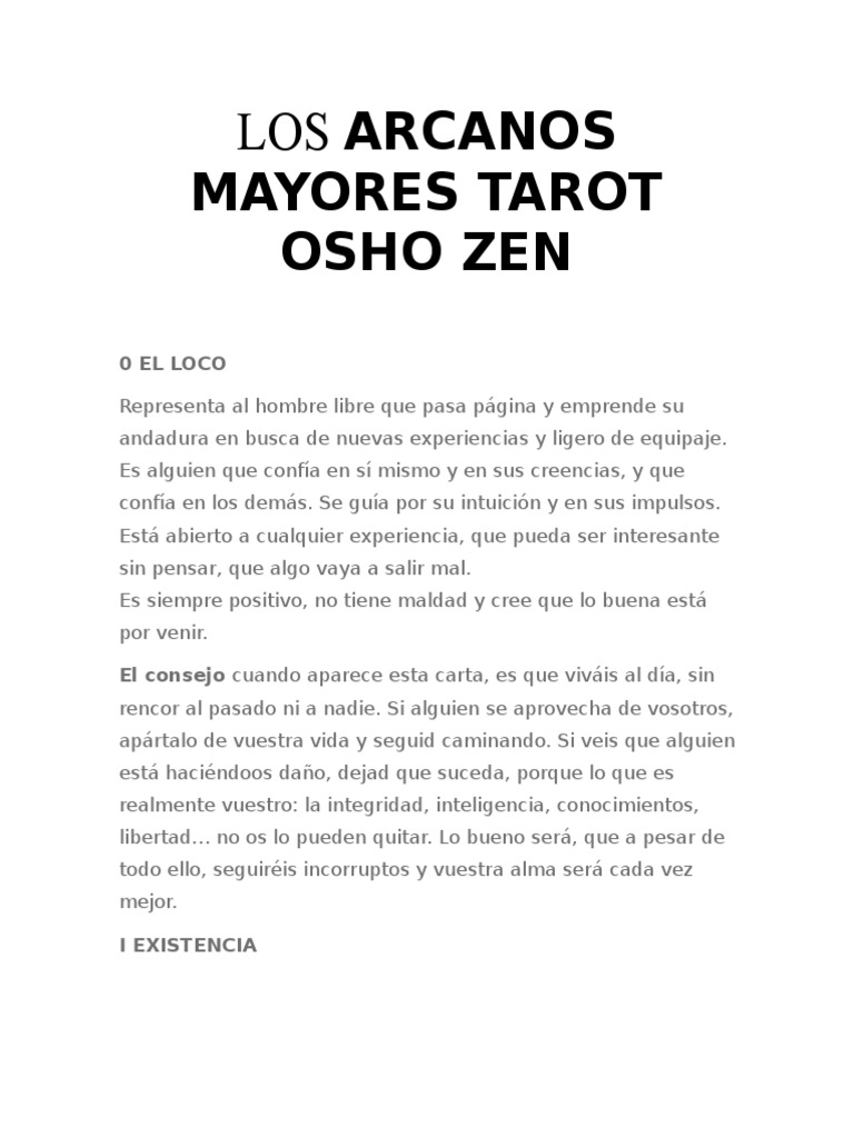 Arcanos Mayores del Tarot Osho Zen | PDF | Amor | Meditación