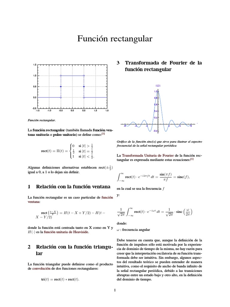 Transformada de Fourier de pulso rectangular | PDF | Análisis armónico ...