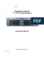 Datavideo TLM-702 7" X 2 TFT LCD Monitors: Instruction Manual