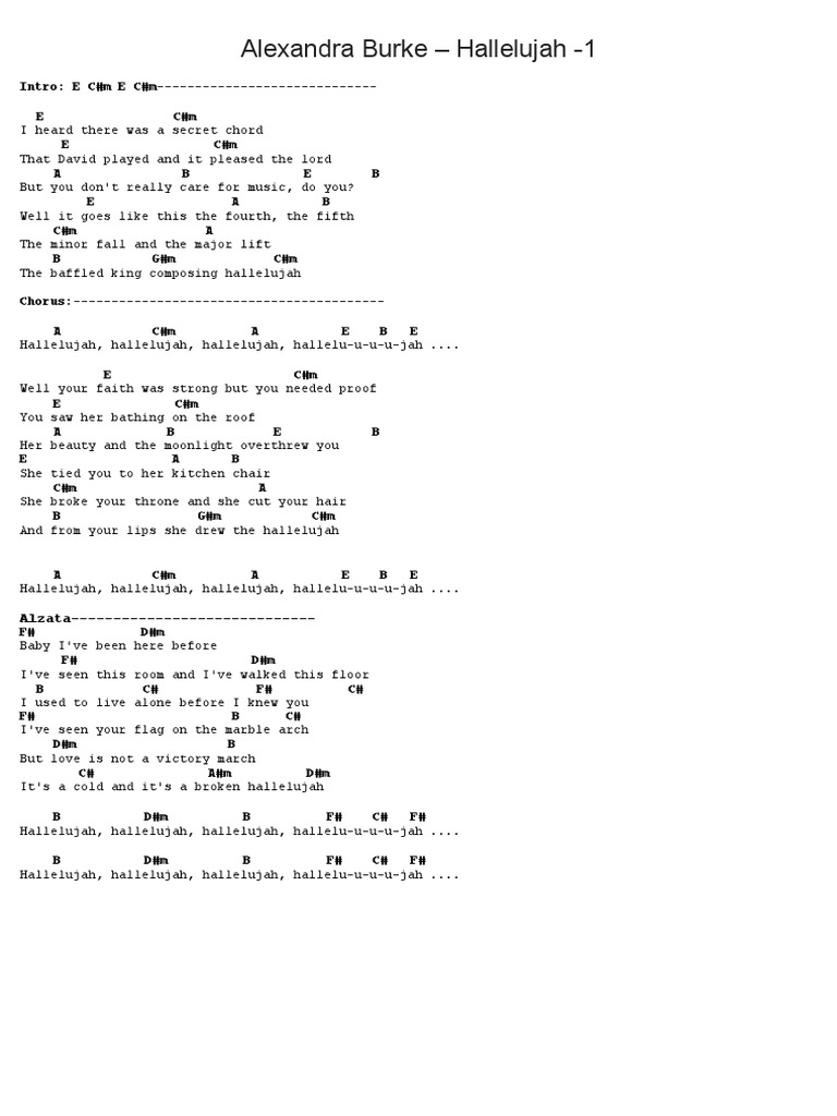Alexandra Burke Hallelujah 1 PDF