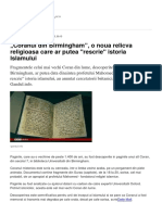 Coranul Din Birmingham o Noua Relicva Religioasa Care Ar Putea Rescrie Istoria Islamului