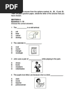 Soalan ENGLISH BI Bahasa Inggeris Tahun 2 Paper 2