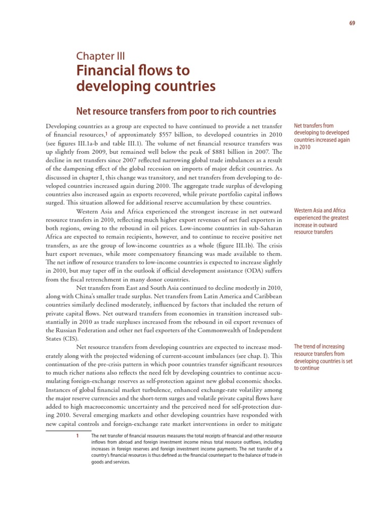 Financial Flows To Developing Countries: Net Resource Transfers From ...