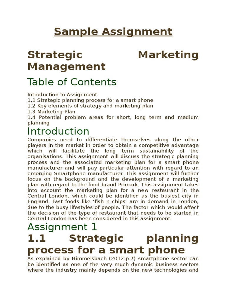 Strategic Marketing Management | PDF | Strategic Management | Business ...