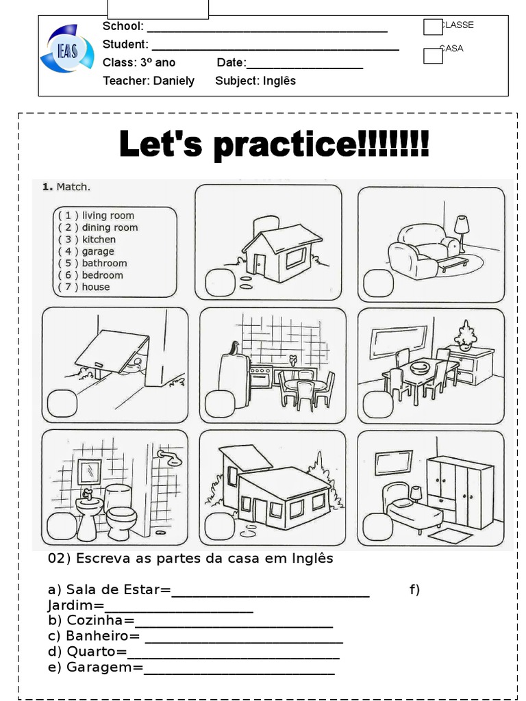 Partes da casa e móveis em Inglês | PDF | Sala | Casa