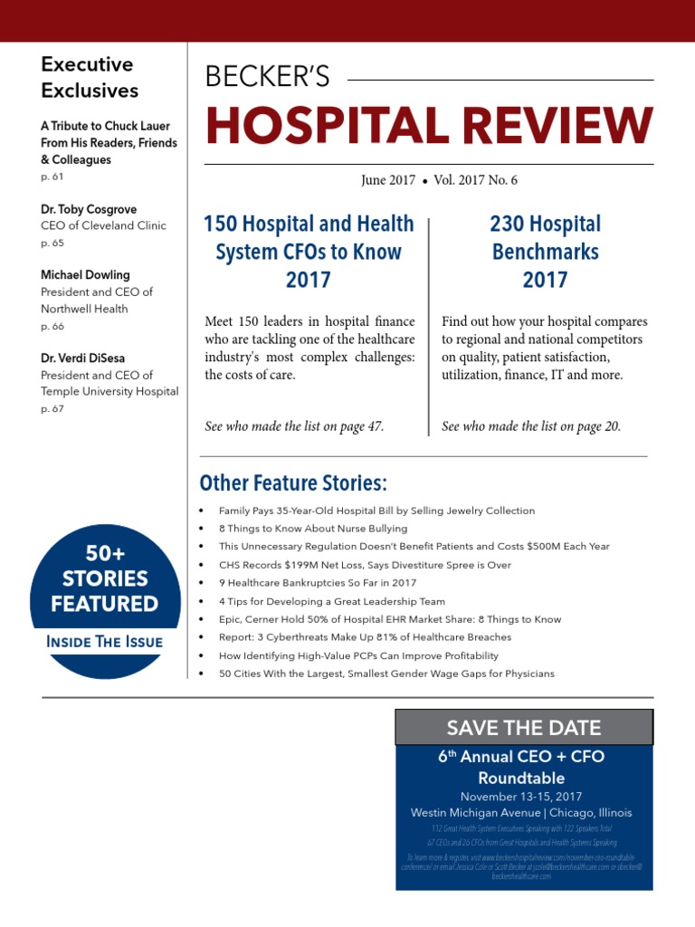 June 2017 Issue of Beckers Hospital Review | PDF | Medicare (United States)  | Bank Of America