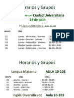 Horarios Grupos Flexible