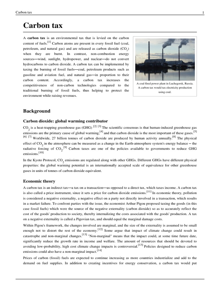 Carbon Tax | PDF | Carbon Tax | Emissions Trading
