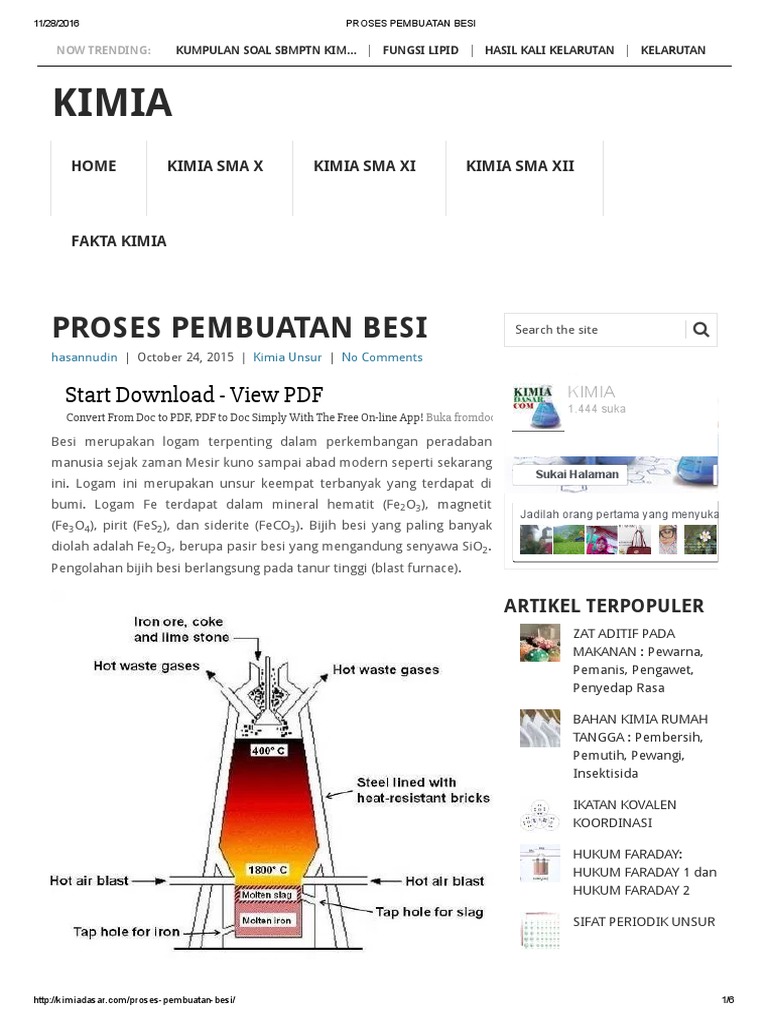  Proses Pembuatan Besi 