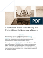 5 Templates for Perfect LinkedIn Summaries