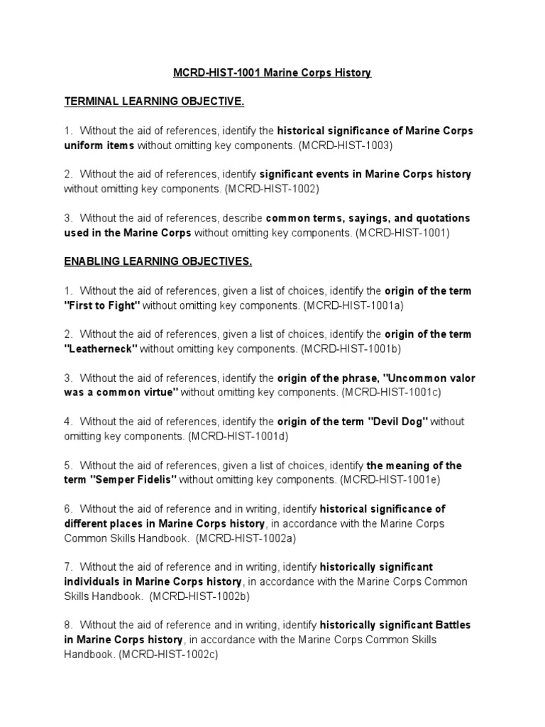 Marine Corps History Training for recruits Fallujah United States