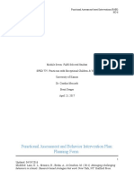 Functional Assessment and Behavior Intervention Plan: Planning Form