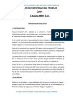 Plan de Seguridad y Salud Ocupacional 2014 SEGUNDO GONZALES MUÑOZ