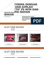 UJI PERFORMA DENGAN PERLAKUAN JUMLAH BUSI AKTIF VS RPM DAN KONSUMSI BAHAN BAKAR